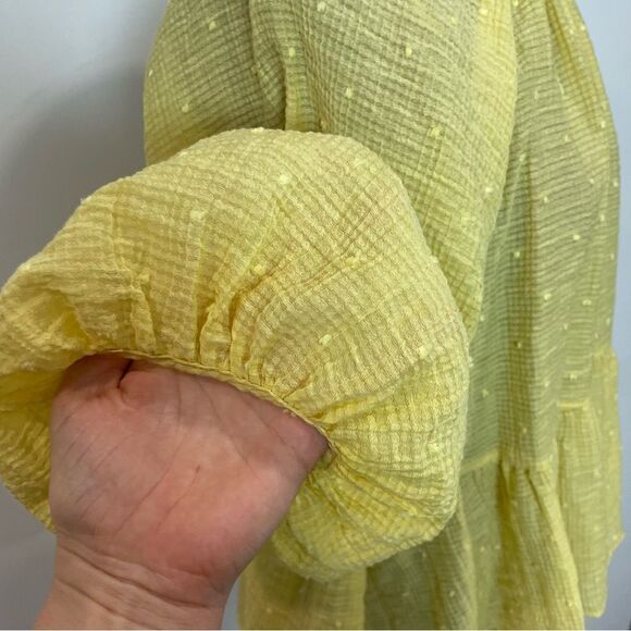 ZARA Yellow Polka Dot Relaxed Fit Summer Top S/M - Picture 6 of 12